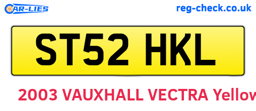 ST52HKL are the vehicle registration plates.
