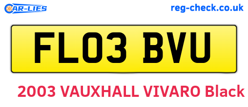 FL03BVU are the vehicle registration plates.