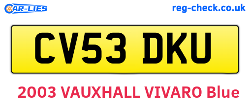 CV53DKU are the vehicle registration plates.