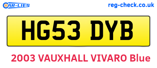 HG53DYB are the vehicle registration plates.