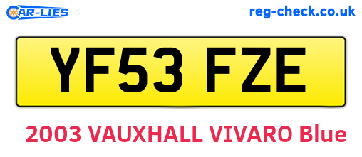 YF53FZE are the vehicle registration plates.