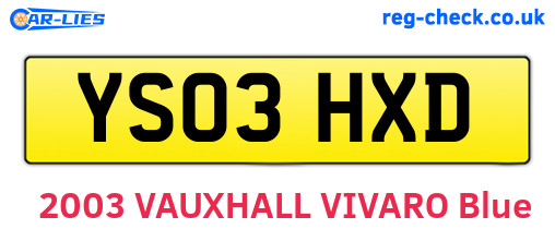 YS03HXD are the vehicle registration plates.