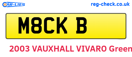 M8CKB are the vehicle registration plates.
