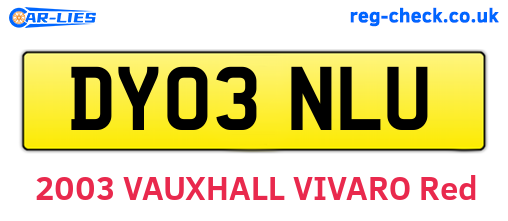 DY03NLU are the vehicle registration plates.