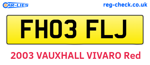 FH03FLJ are the vehicle registration plates.