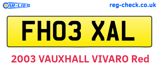 FH03XAL are the vehicle registration plates.