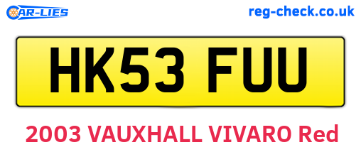HK53FUU are the vehicle registration plates.