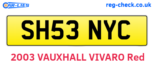 SH53NYC are the vehicle registration plates.