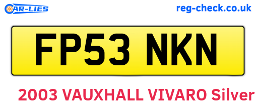 FP53NKN are the vehicle registration plates.