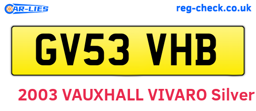 GV53VHB are the vehicle registration plates.