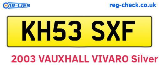 KH53SXF are the vehicle registration plates.