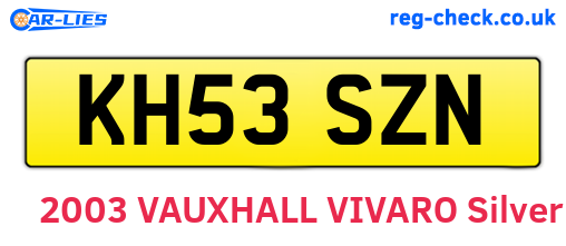 KH53SZN are the vehicle registration plates.