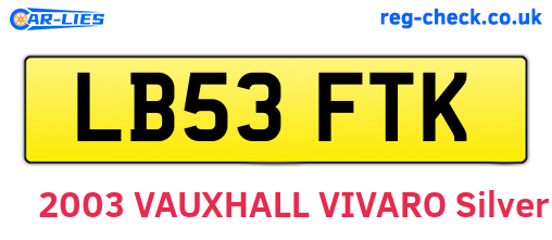 LB53FTK are the vehicle registration plates.