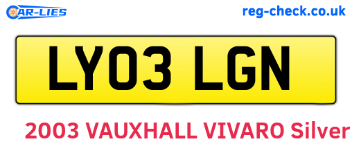 LY03LGN are the vehicle registration plates.