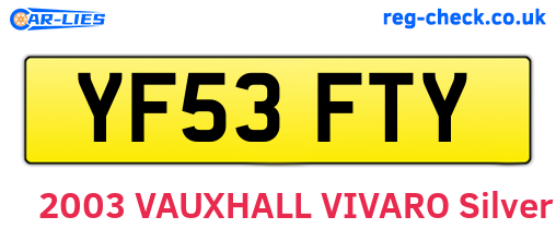 YF53FTY are the vehicle registration plates.