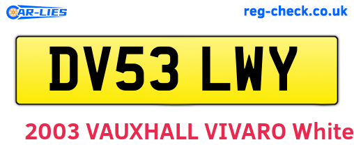 DV53LWY are the vehicle registration plates.