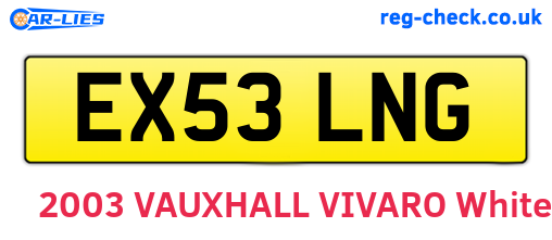 EX53LNG are the vehicle registration plates.