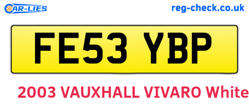 FE53YBP are the vehicle registration plates.