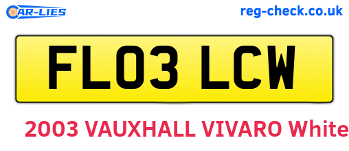 FL03LCW are the vehicle registration plates.