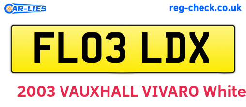 FL03LDX are the vehicle registration plates.