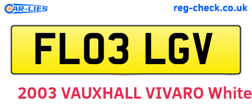 FL03LGV are the vehicle registration plates.