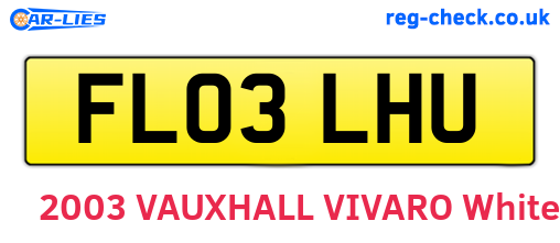 FL03LHU are the vehicle registration plates.