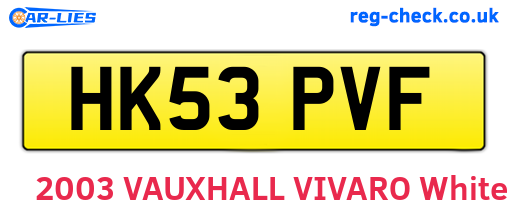 HK53PVF are the vehicle registration plates.