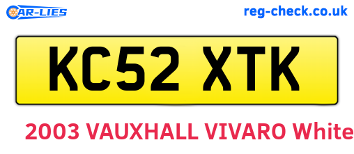 KC52XTK are the vehicle registration plates.