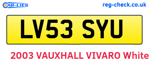 LV53SYU are the vehicle registration plates.