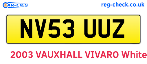 NV53UUZ are the vehicle registration plates.