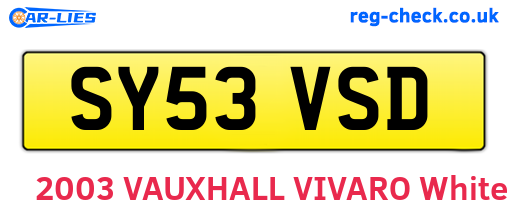 SY53VSD are the vehicle registration plates.