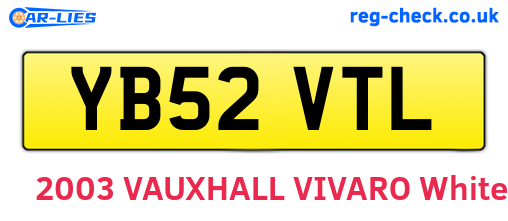 YB52VTL are the vehicle registration plates.