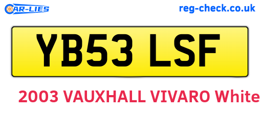 YB53LSF are the vehicle registration plates.
