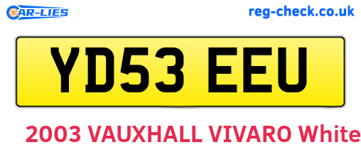 YD53EEU are the vehicle registration plates.