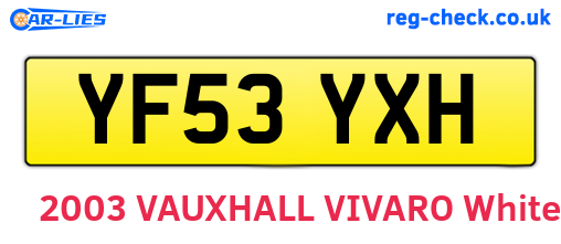 YF53YXH are the vehicle registration plates.
