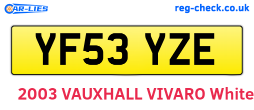 YF53YZE are the vehicle registration plates.