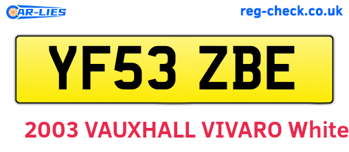 YF53ZBE are the vehicle registration plates.