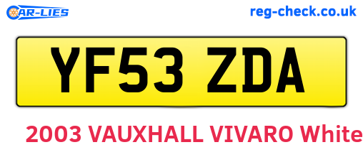 YF53ZDA are the vehicle registration plates.
