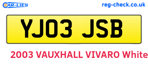 YJ03JSB are the vehicle registration plates.