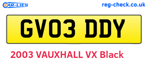 GV03DDY are the vehicle registration plates.