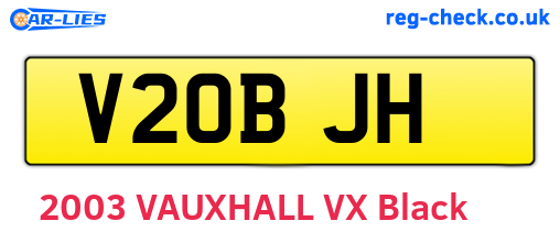 V20BJH are the vehicle registration plates.