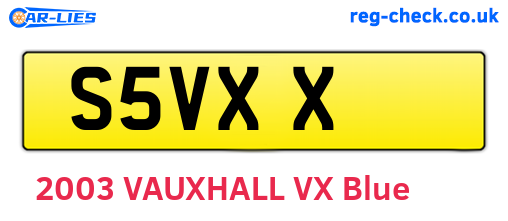S5VXX are the vehicle registration plates.