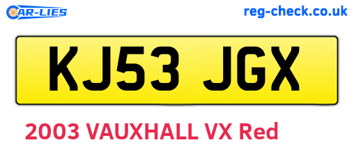 KJ53JGX are the vehicle registration plates.