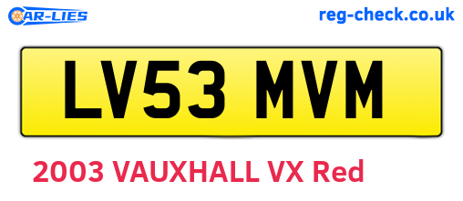 LV53MVM are the vehicle registration plates.