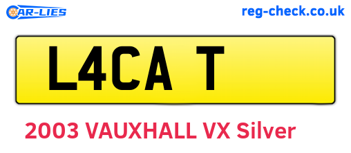 L4CAT are the vehicle registration plates.