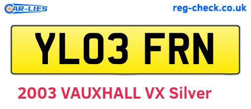 YL03FRN are the vehicle registration plates.