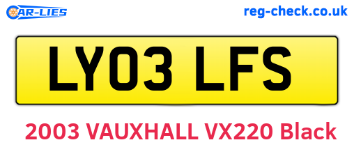 LY03LFS are the vehicle registration plates.