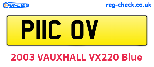 P11COV are the vehicle registration plates.