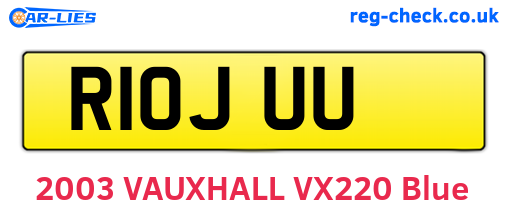 R10JUU are the vehicle registration plates.