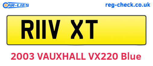 R11VXT are the vehicle registration plates.